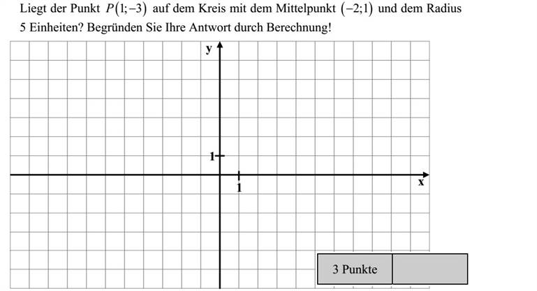Illeszkedik-e a (-2  1) középpontú, 5 egység sugarú körre a P(1  -3) pont? Állítását számítással igazolja!