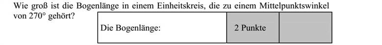 Mekkora az egységsugarú kör 270°-os középponti szögéhez tartozó ívének hossza?