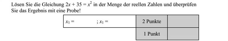 Oldja meg a 2x + 35 = x2 egyenletet a valós számok halmazán, és végezze el az ellenőrzést!