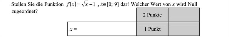 Ábrázolja az f ( ) x = x 1 , x[0  9] függvényt! Melyik x értékhez rendel a függvény nullát?