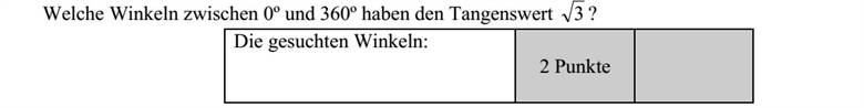Melyek azok a 0º és 360º közé eső szögek, amelyeknek a tangense 3 ?