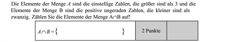 Az A halmaz elemei a háromnál nagyobb egyjegyű számok, a B halmaz elemei pedig a húsznál kisebb pozitív páratlan számok. Sorolja fel az AB halmaz elemeit!