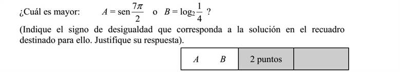 Melyik a nagyobb: A = sin 2 7 vagy B = log2 14 ? (Írja a megfelelő relációs jelet a válaszmezőbe! Válaszát indokolja!)