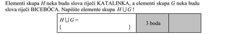 A H halmaz elemei legyenek a KATALINKA szó betűi, a G halmaz elemei pedig a BICEBÓCA szó betűi. Írja fel a GH U halmaz elemeit!