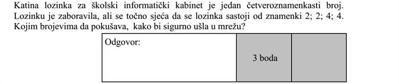 Kata kódja az iskolai számítógépteremben egy négyjegyű szám. Elfelejtette a kódot, de arra biztosan emlékszik, hogy a kódja a 2  2  4  4 számjegyekből áll. Mely számokkal próbálkozzon, hogy biztosan beléphessen a hálózatba?