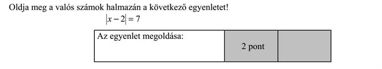 Oldja meg a valós számok halmazán a következő egyenletet! 72 =x