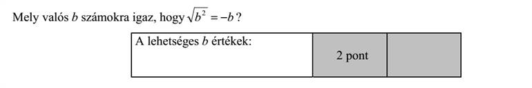 Mely valós b számokra igaz, hogy bb =2 ?