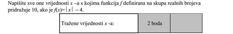 Adja meg mindazokat az x értékeket, amelyekhez a valós számok halmazán értelmezett ffüggvény 10-et rendel, ha f(x)= x - 4.