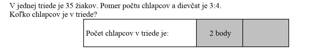 Egy osztályban 35 tanuló van. A fiúk és a lányok számának aránya 3:4. Hány fiú van az osztályban?