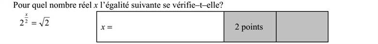 Melyik x valós számra teljesül a következő egyenlőség? 22 2 = x