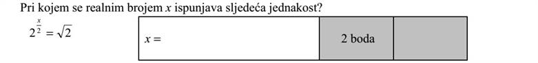 Melyik x valós számra teljesül a következő egyenlőség? 22 2 = x
