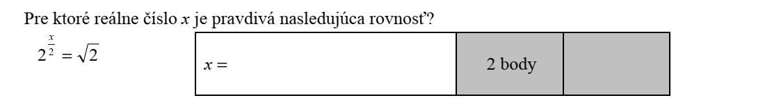 Melyik x valós számra teljesül a következő egyenlőség? 22 2 = x