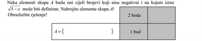 Legyenek az A halmaz elemei azok a nem negatív egész számok, amelyekre a x5 kifejezés értelmezhető. Sorolja fel az A halmaz elemeit! Megoldását részletezze!