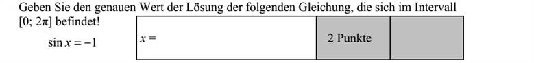 Adja meg a következő egyenlet [0  2] intervallumba eső megoldásának pontos értékét! 1sin =x