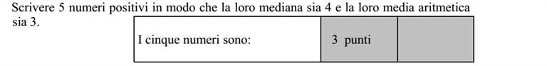 Adjon meg öt pozitív egész számot, melyek mediánja 4, átlaga 3.