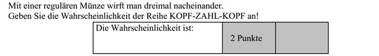 Szabályos pénzérmével háromszor dobunk egymás után. Adja meg a FEJ-ÍRÁS-FEJ dobássorozat valószínűségét!