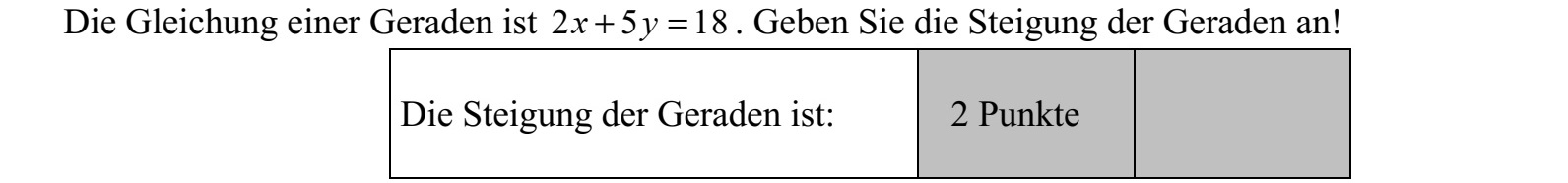 Egy egyenes egyenlete: 2x + 5y = 18. Adja meg az egyenes meredekségét!
