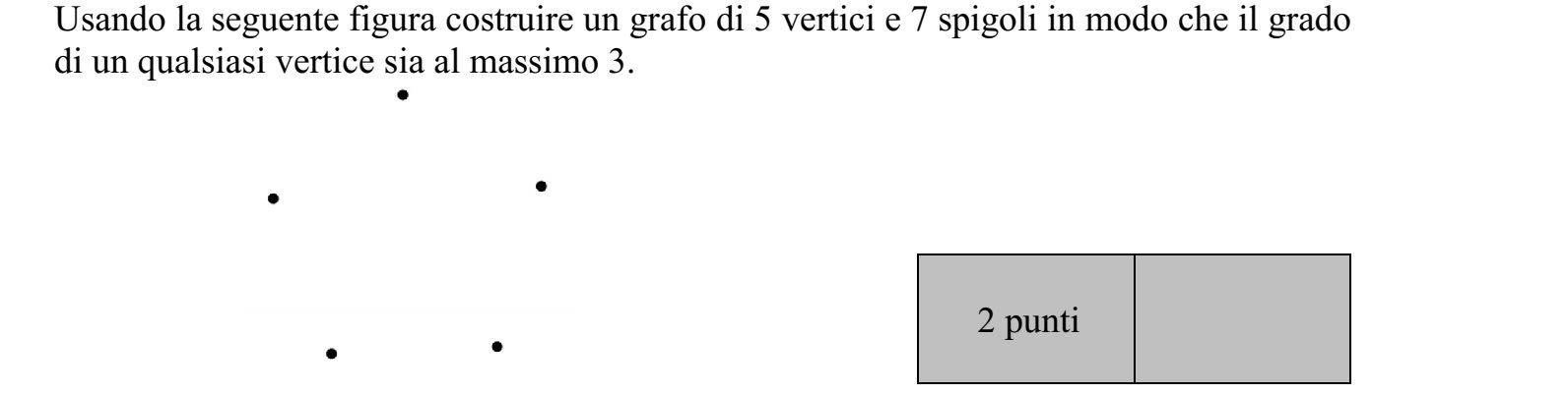 Az alábbi ábra kiegészítésével rajzoljon egy olyan 5 pontú gráfot, amelynek 7 éle van, és minden pont fokszáma legfeljebb 3.