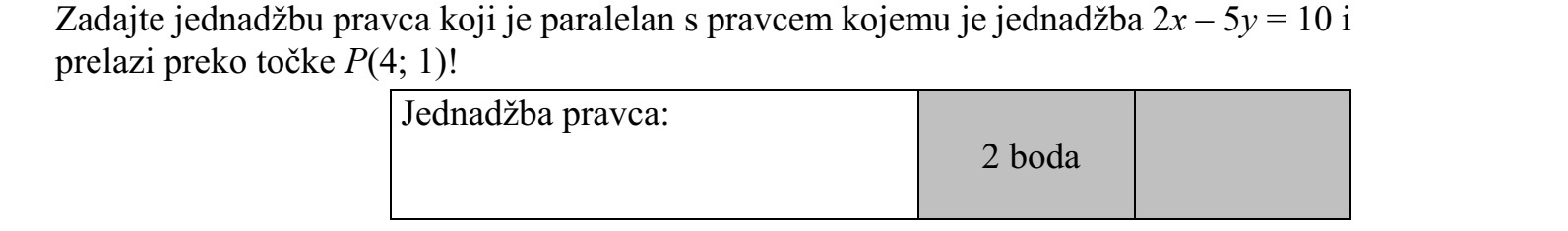 Adja meg annak az egyenesnek az egyenletét, amely párhuzamos a 2x - 5y = 10 egyenletű egyenessel, és átmegy a P(4  1) ponton!