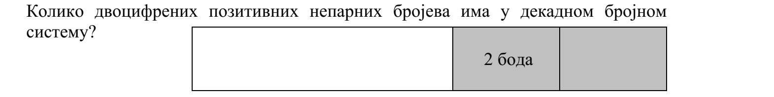 Hány kétjegyű pozitív páratlan szám van a tízes számrendszerben?