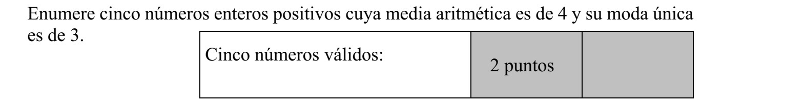 Adjon meg öt pozitív egész számot, melyek átlaga 4 és (egyetlen) módusza 3.