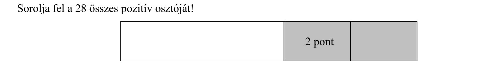 Sorolja fel a 28 összes pozitív osztóját!